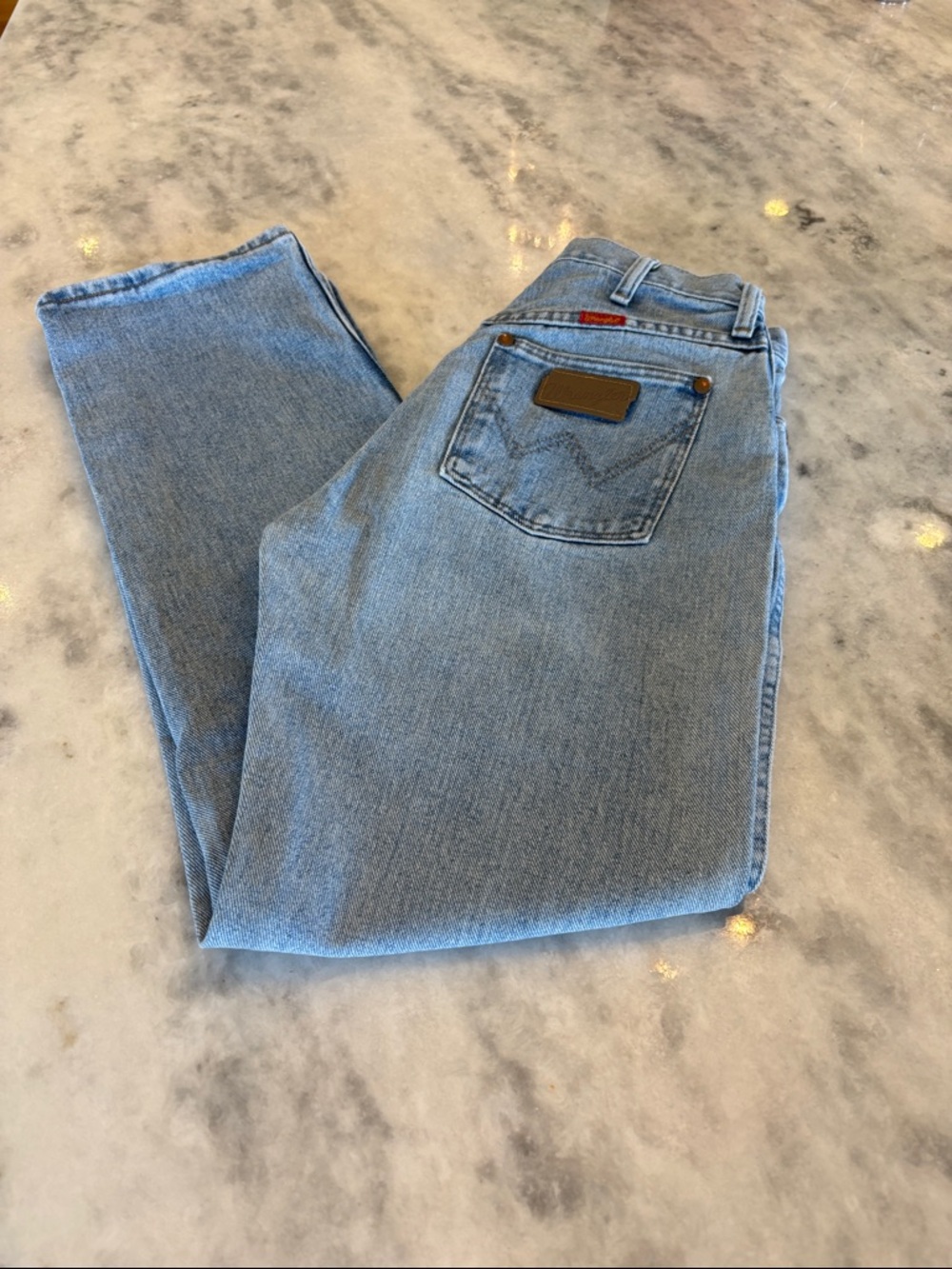 Wrangler Light Blue High-Rise Straight Jeans